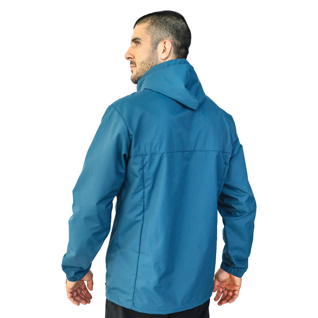 Quikflip Dryflip Rain Jacket 2.0 - Atlantic Blue (2-in-1 Reversible Backpack Water-Resistant Jacket) M - Quikflip Apparel