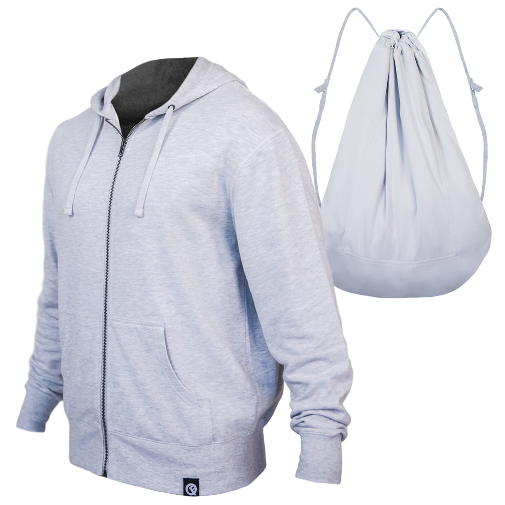 The Original Hoodie” graphic zip-up hoodie by Cortex Podcast.